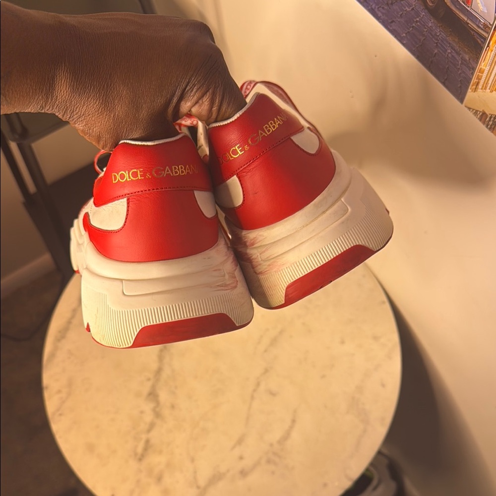 DOLCE&GABBANA Daymaster nappa calfskin white and Red Sneakers - Picture 7 of 8